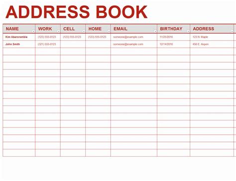 Editable Address Book Template Fresh Personal Address Book Address