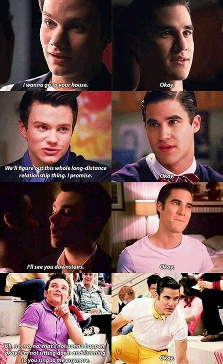 Blaine And Okay Glee Memes Glee Funny Glee Cast