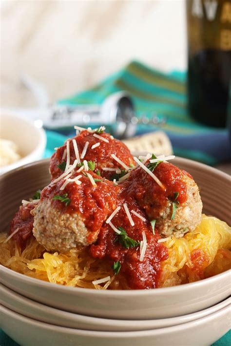 Slow Cooker Spaghetti Squash With Meatballs And Marinara The Suburban
