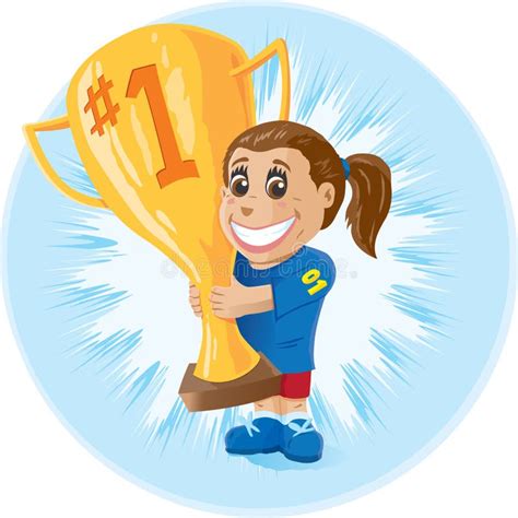 Girl With Trophy Stock Vector Illustration Of Trophy 35658105