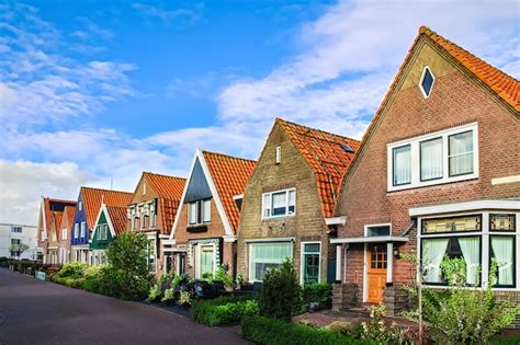 Casas Típicas Da Família Holandesa Arquitetura Residencial Moderna Na