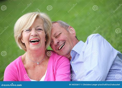 Happy Elderly Couple Laughing Together Stock Image Image Of Lifestyle Couple 34253617