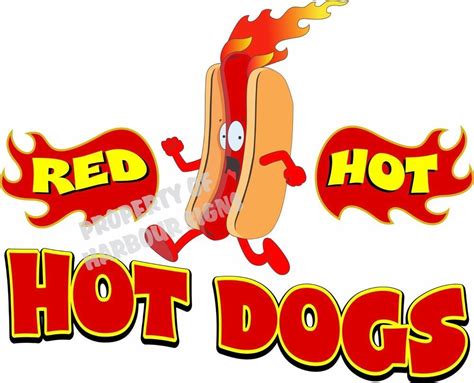 Red Hot Hot Dogs Decal Choose Your Size Food Truck Sign Restaurant