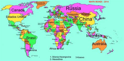 Mapa Mundi 2014 Com Todas As Mudanças Políticas Recentes Mapamundi