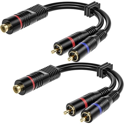 Rca Y Splitter 2 Pack Rca Female To Dual Rca Male Cable