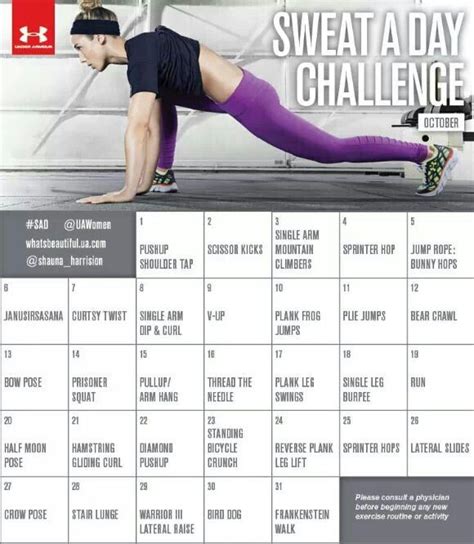Sweat A Day Workout Challenge Get Fit Workout