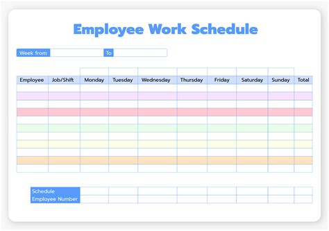Printable Monthly Employee Schedule Template