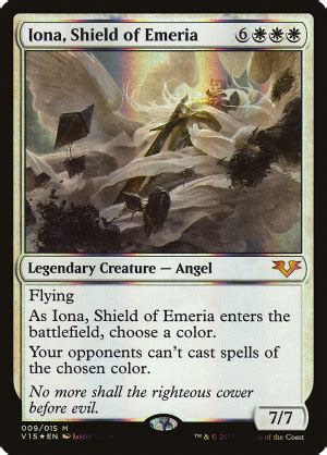 Your opponents can't cast spells of the chosen color. Iona, Shield of Emeria rulings - MTG Assist