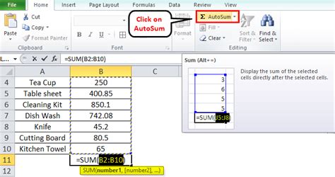 How To Sum In Excel Examples On Sum Function And Autosum In Excel
