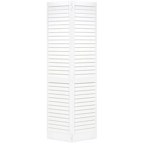 Kimberly Bay 32 In X 80 In Plantation Louvered Solid Core White Wood