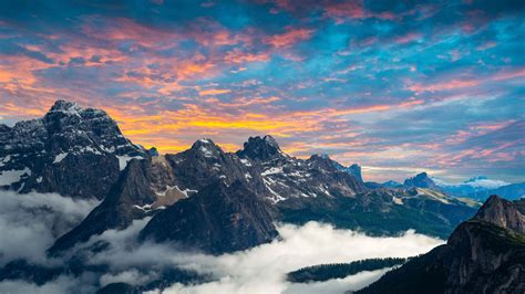 Italian Mountains Range And Sunset 1920x1080 Wallpapers