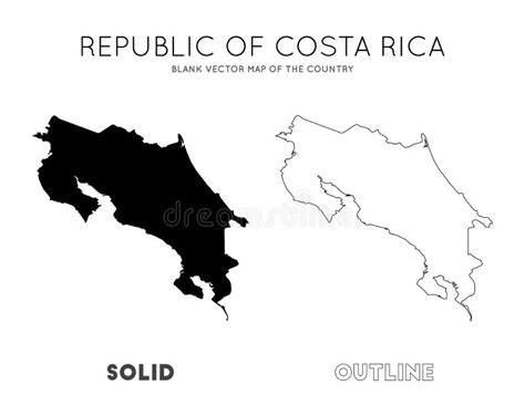 Costa Rica Map Stock Vector Illustration Of Outline 153940424