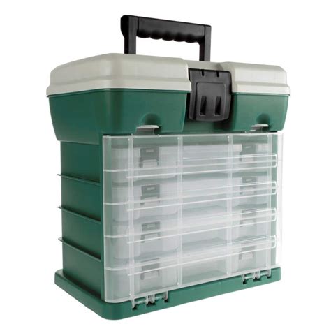 Fishing Tackle Box Hard Plastic Gear Organizer Case With Flip Top Lid