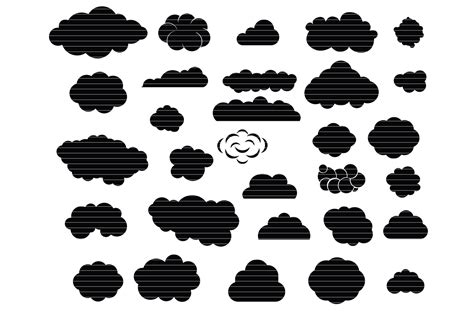 Clouds Silhouette Clip Art Bundle Graphic By Meshaarts · Creative Fabrica