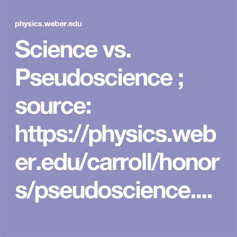 Science Vs Pseudoscience Source Carroll