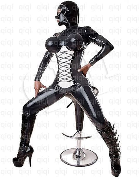 Latex Rubber Inflatable Bust Catsuit 045mm Zentai Ebay