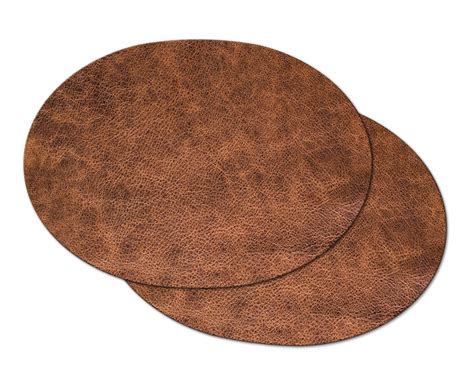 Faux Brown Leather Round Oval Placemats For Round Tables Etsy
