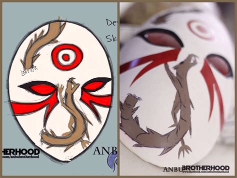 The Custom Designed Madara Shinjunojutsu Wood Dragon Anbu Mask Anbu