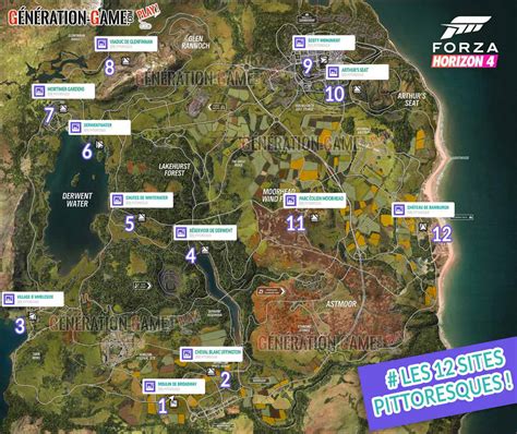 Forza Horizon 4 liste et emplacements de tous les sites pittoresques
