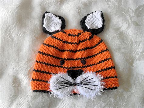 Ravelry Knitted Tiger Baby Hat Animal Hat Pattern By Susan Gardner