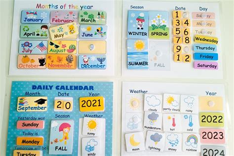 Kids Daily Calendar 2023 Custom Morning Board Preschool Etsy Uk