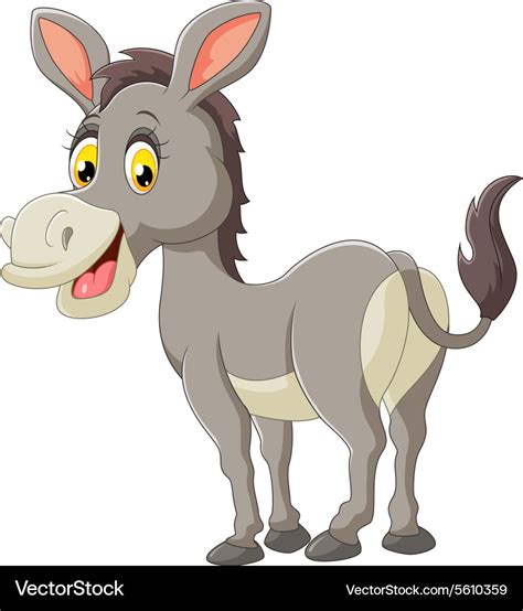 Cartoon Donkey Smile And Happy Royalty Free Vector Image
