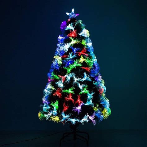 Sapin de noël artificiel lumineux fibre optique led vert vert Homcom