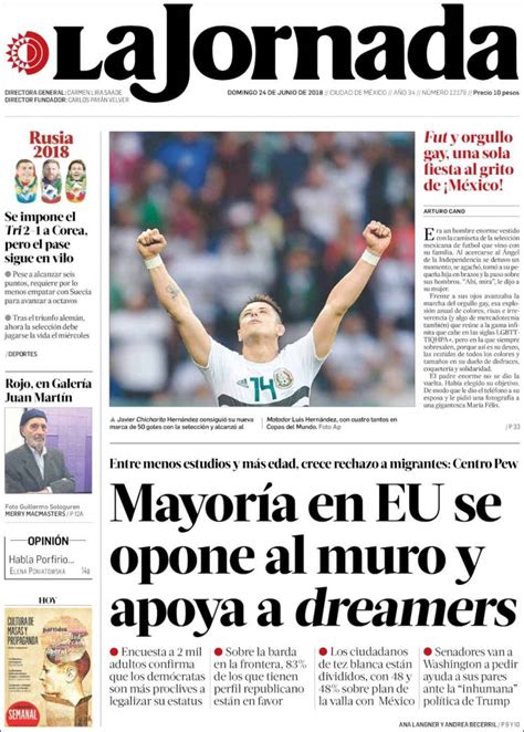 Periódico La Jornada México Periódicos De México Edición De Domingo