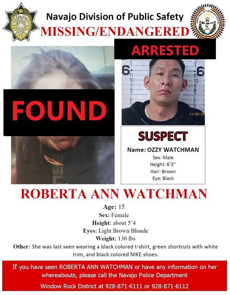 Missing Person Update Roberta Navajo Police Department Facebook