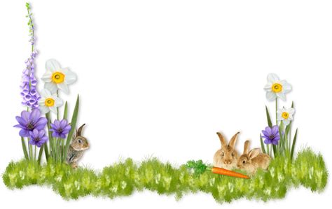 Easter eggs and easter rabbit border. cheyOkota digital scraps: Easter Border Cluster Freebies