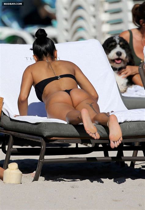 Karrueche Tran Bare Booty Bikini On The Beach In Miami 2020 Nudbay