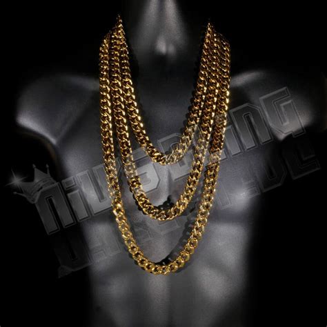 18k Gold Cuban Miami Chain Link Stainless Steel Nivs Bling
