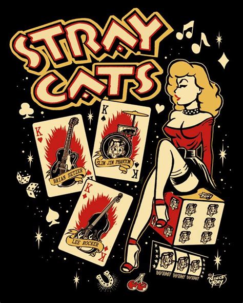 stray cats artwork by vince ray rockabilly artwork rockabilly art rock poster art