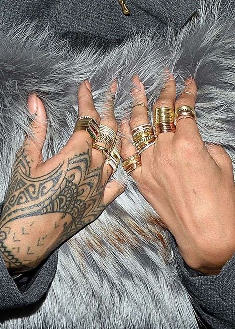 Fashion From The Wrists Down Hands Get Adorned Rihanna Jewelry Rihanna Hand Tattoo