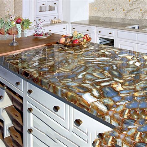 Brown Agate Natural Stone Counter Top With 3 Overhang Etsy In 2021