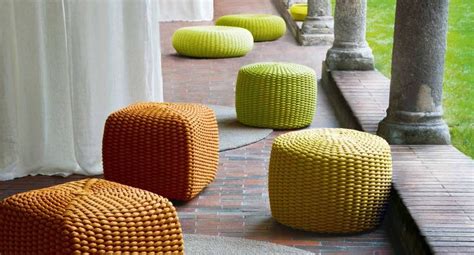 Product title majestic home goods indoor outdoor treated polyester sage vertical stripe ottoman pouf average rating: Outdoor Pouf: a Small Element, Great Comfort | Outdoor ...