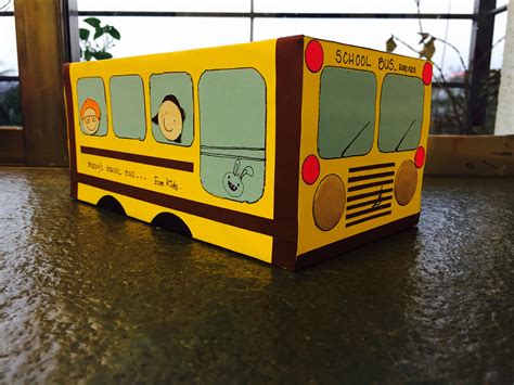 Diy Cardboard School Bus Kids Pretend Play Cardboard Toys Tissue