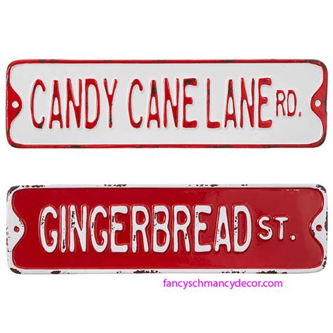 Candy Cane Lane Or Gingerbread St Signs By Raz Imports