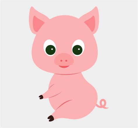 Pig Pink Animals Piglet Cute Cartoon Babi Kartun