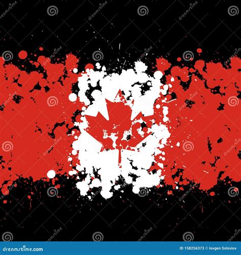 Grunge Blots Canada Flag Background Stock Vector Illustration Of