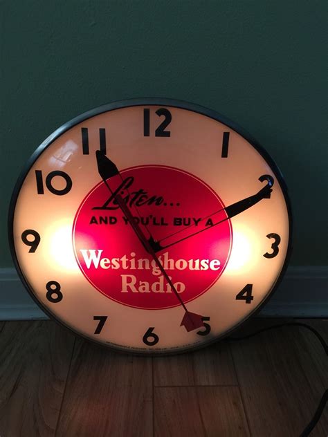 Vintage Westinghouse Advertising Telechron 15 Lighted Clock Not Pam