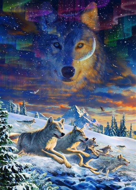 Moonlight Wolfpack Poster Print By Adrian Chesterman Item