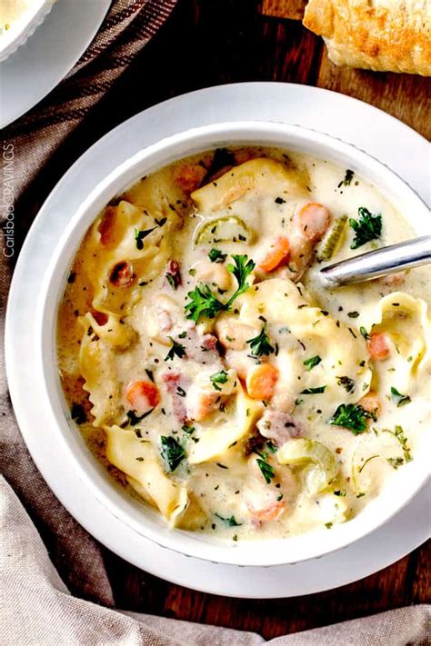 Start this classic soup by simmering a ham bone or ham hocks with water to create a savory broth. Creamy Ham and White Bean Tortellini Soup (Freezer ...
