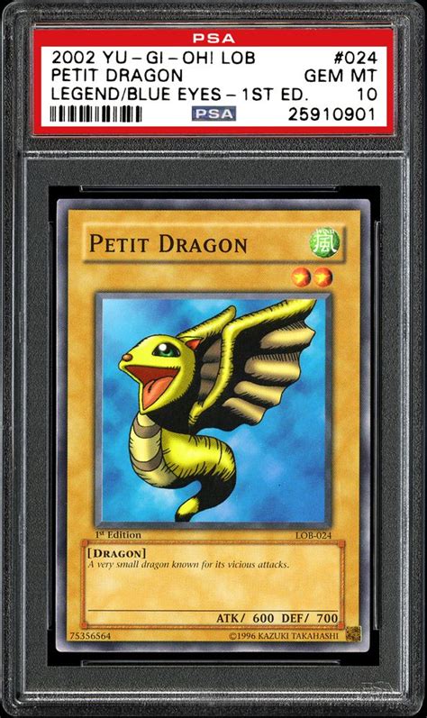 Import duties, taxes, and charges are not included in the item price or shipping cost. 2002 Yu-Gi-Oh! Legend of Blue Eyes White Dragon Petit Dragon - 1st Edition | PSA CardFacts®