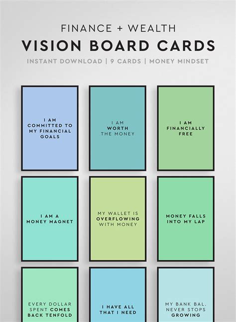 Affirmation Cards Vision Board Printable Vision Board
