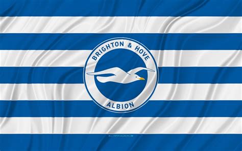 Nedladdning Brighton Hove Albion Fc 4k Blå Vit Vågig Flagga Premier