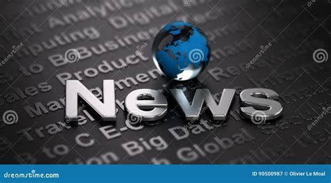 Worldwide News Background Media Concept Stock Illustration