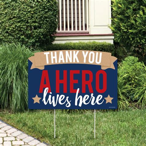 Thank You To Our Heroes Appreciation Yard Sign Lawn Decorations A