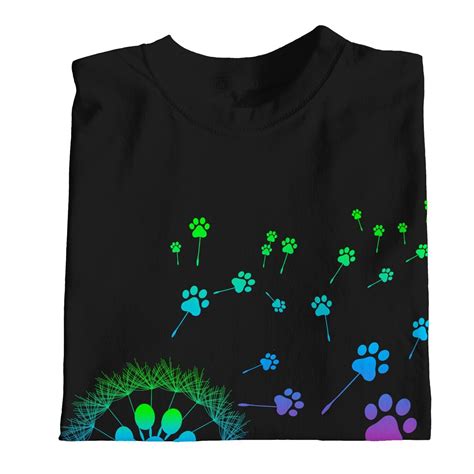 1tee Womens Dandelion Paw Print Dog T Shirt Ebay