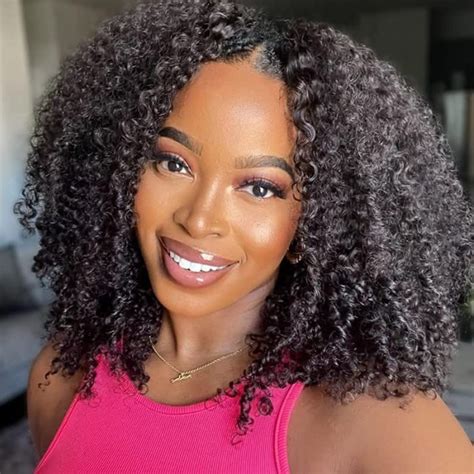 nadula v part wig kinky curly human hair no leave out glueless upgraded u part wigs